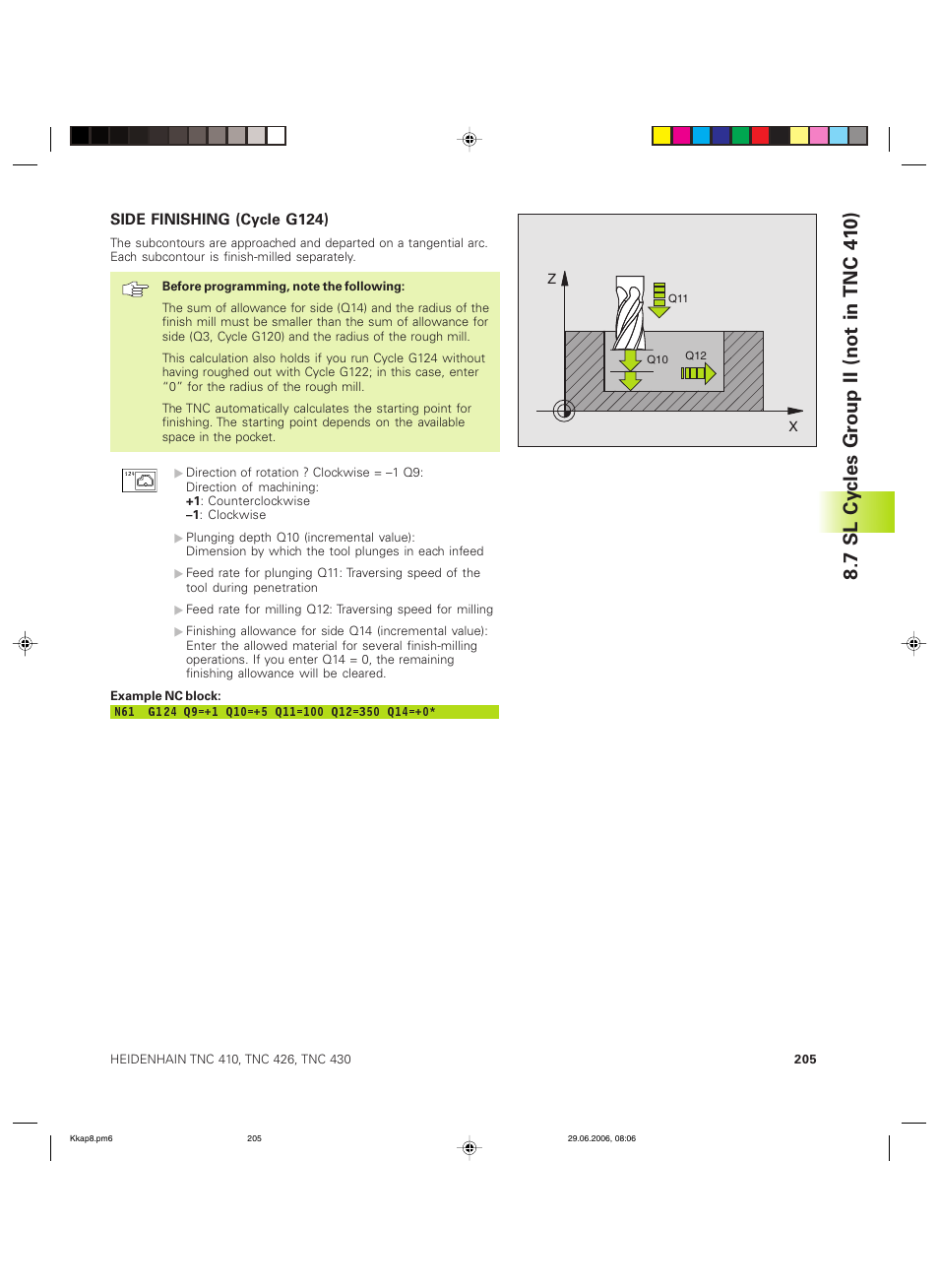 7 sl cy cles gr oup ii (not in tnc 41 0) | HEIDENHAIN TNC 426B (280 472) ISO programming User Manual | Page 221 / 389