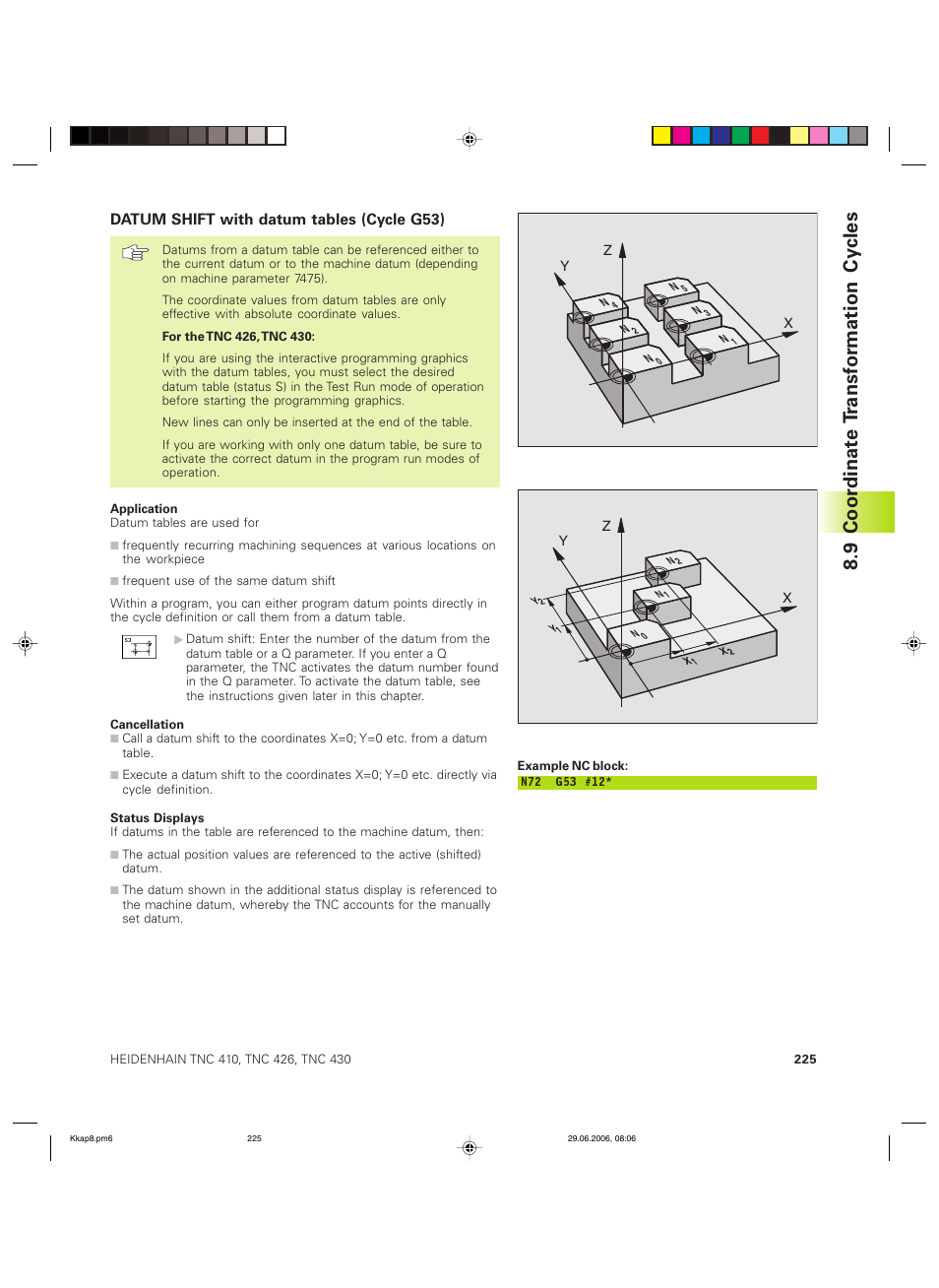 9 coor dinat e t ransf or mation cy cles | HEIDENHAIN TNC 426B (280 472) ISO programming User Manual | Page 241 / 389