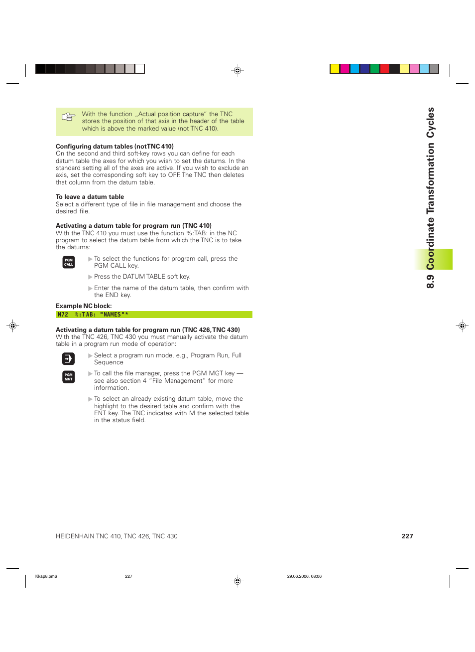 9 coor dinat e t ransf or mation cy cles | HEIDENHAIN TNC 426B (280 472) ISO programming User Manual | Page 243 / 389