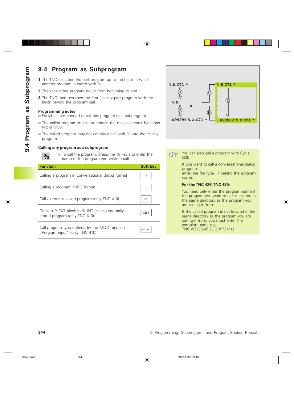 4 program as subprogram | HEIDENHAIN TNC 426B (280 472) ISO programming User Manual | Page 260 / 389