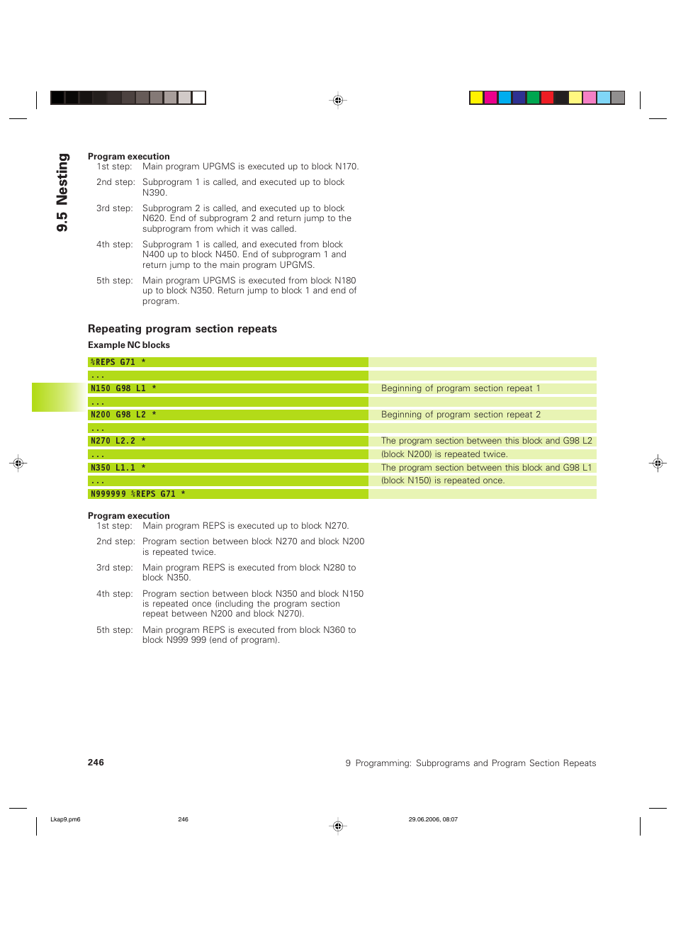 5 nesting9.5 nesting | HEIDENHAIN TNC 426B (280 472) ISO programming User Manual | Page 262 / 389