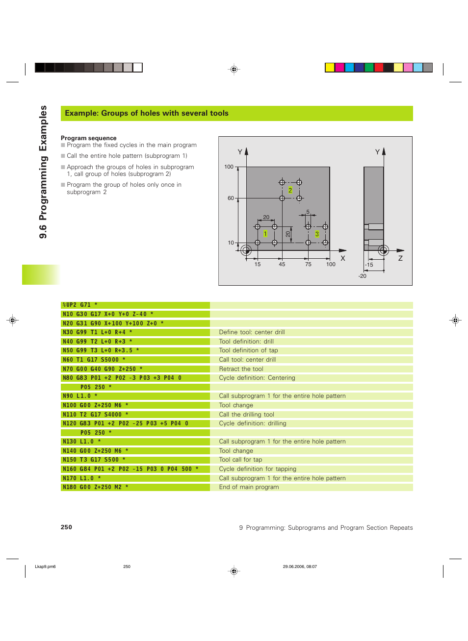 6 programming examples | HEIDENHAIN TNC 426B (280 472) ISO programming User Manual | Page 266 / 389