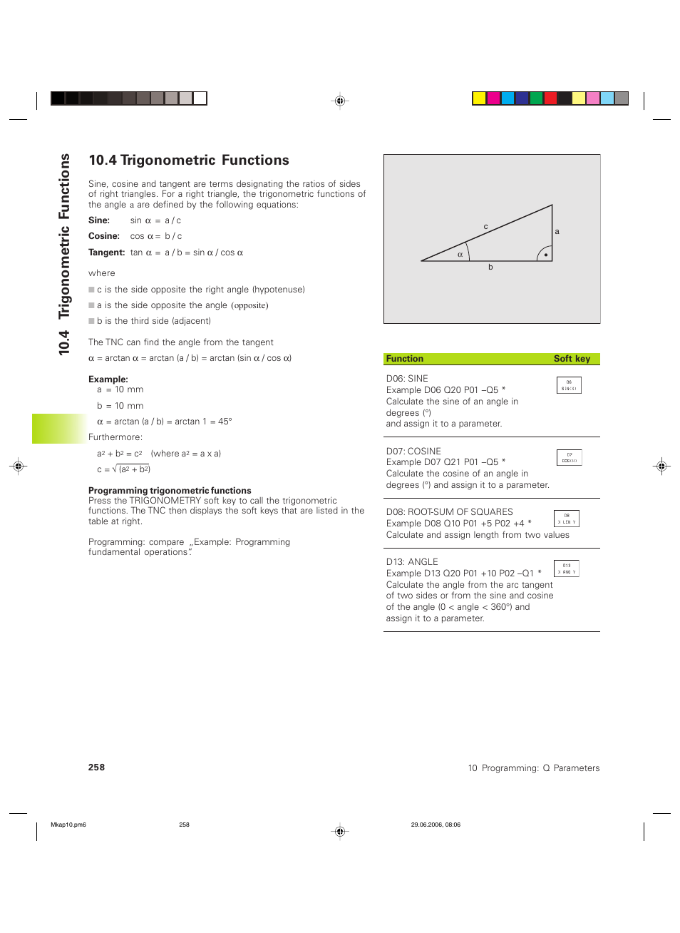 4 trigonometric functions, 4 t ri g onometr ic f unctions | HEIDENHAIN TNC 426B (280 472) ISO programming User Manual | Page 273 / 389