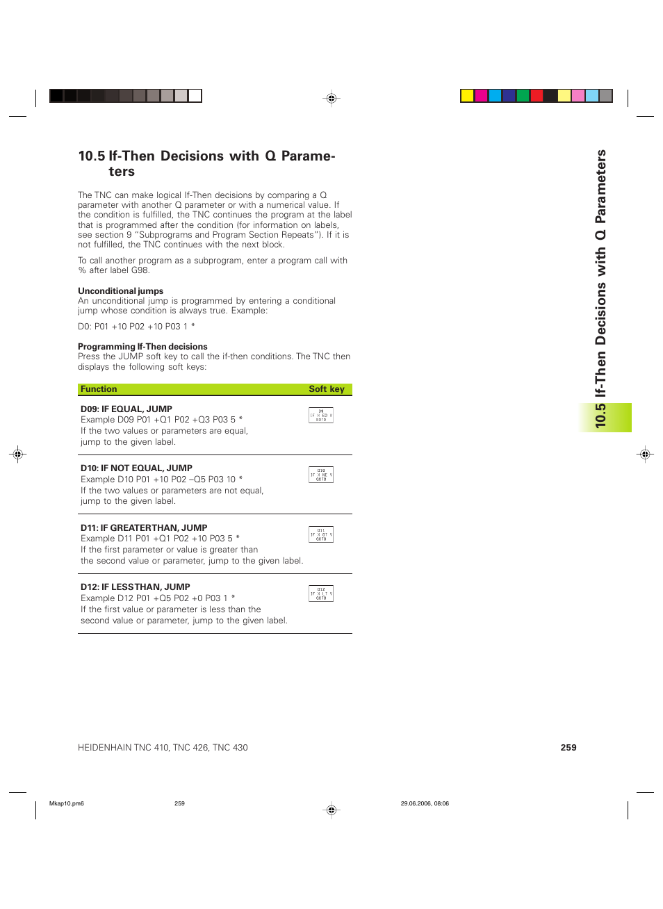 5 if-then decisions with q parame- ters, 5 if-then decisions with q p ar a met ers | HEIDENHAIN TNC 426B (280 472) ISO programming User Manual | Page 274 / 389