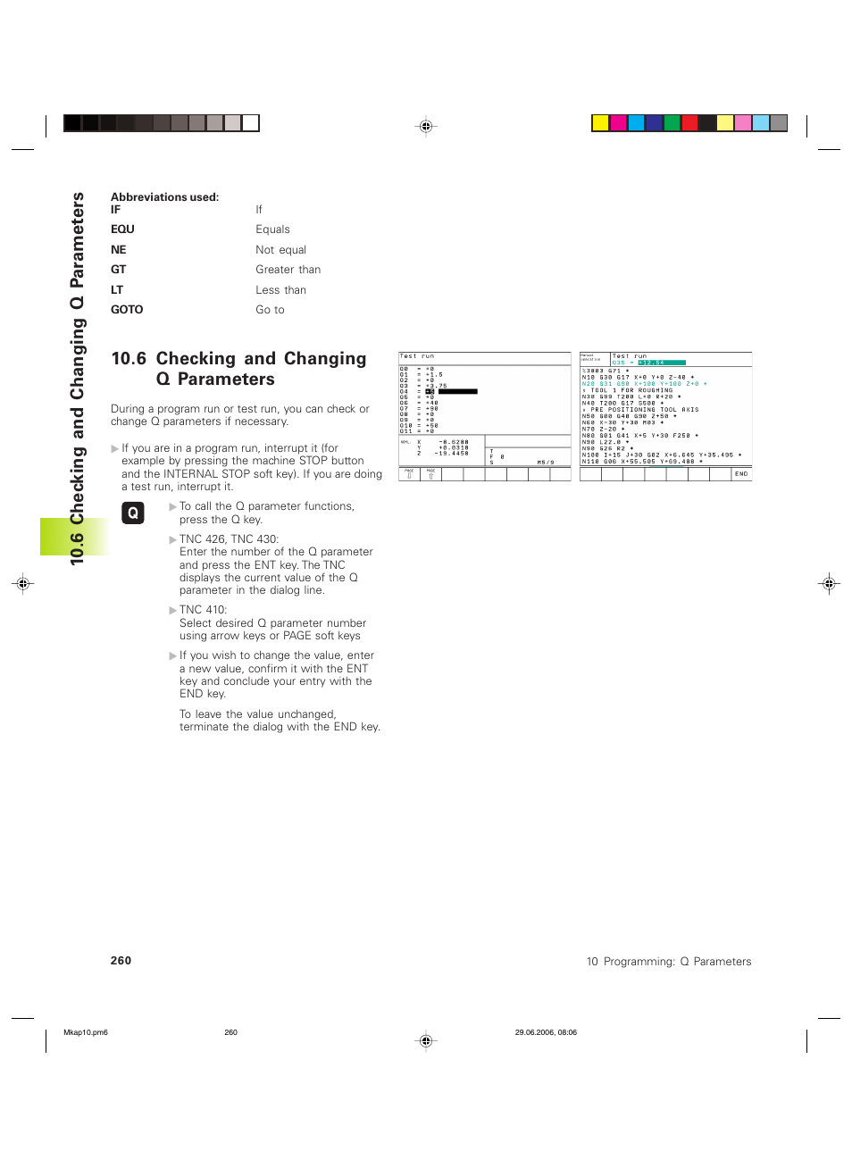 6 chec king and changing q p ar amet ers, 6 checking and changing q parameters | HEIDENHAIN TNC 426B (280 472) ISO programming User Manual | Page 275 / 389
