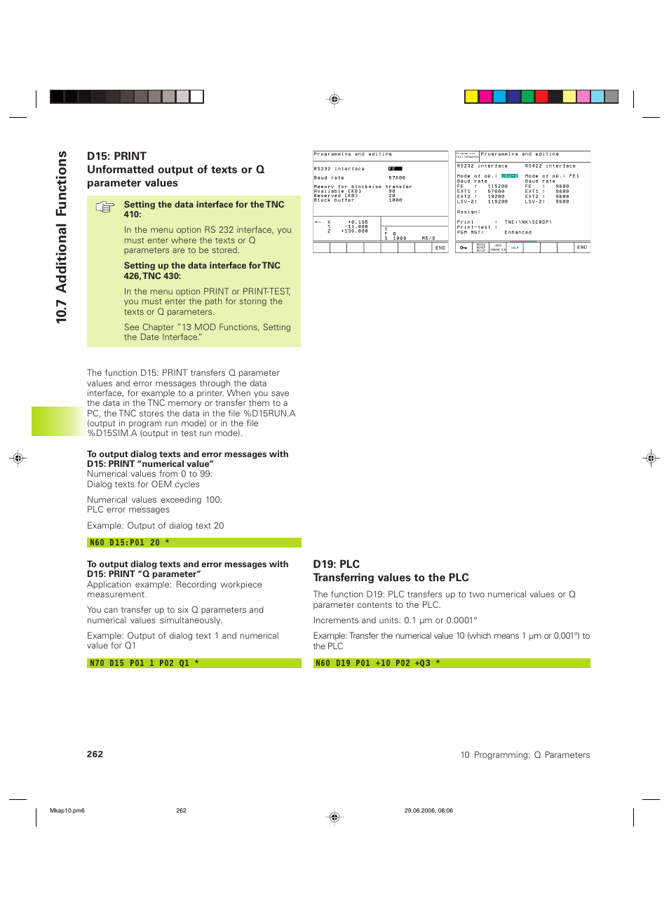 7 a dditional f unctions | HEIDENHAIN TNC 426B (280 472) ISO programming User Manual | Page 277 / 389