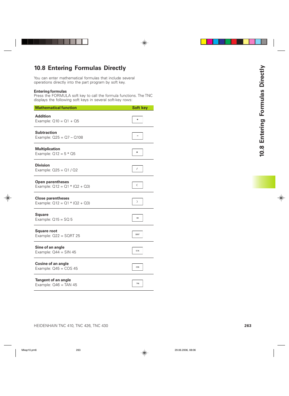 8 entering formulas directly, 8 ent er ing f o rmulas dir ectly | HEIDENHAIN TNC 426B (280 472) ISO programming User Manual | Page 278 / 389