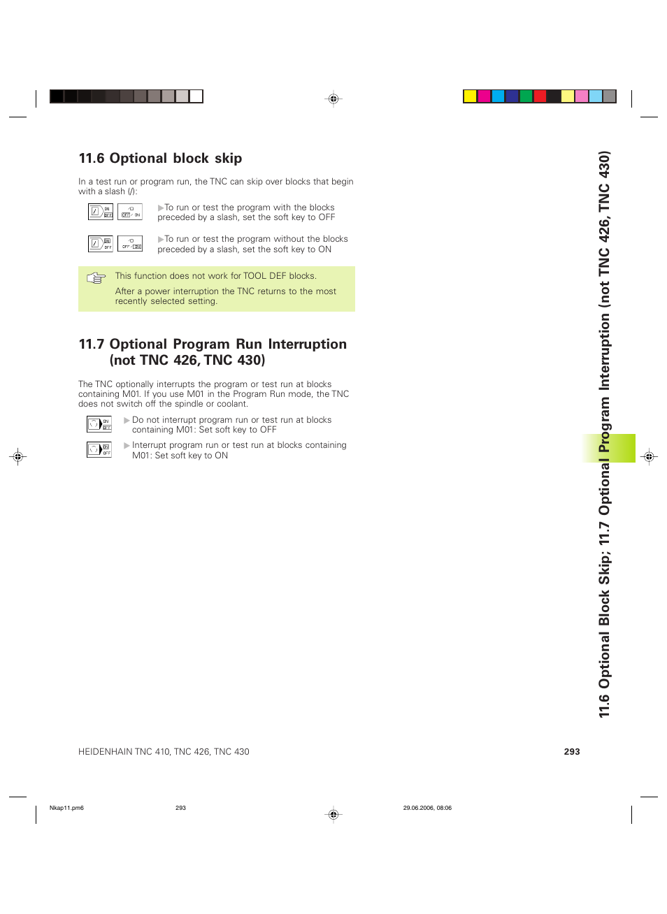 6 optional block skip | HEIDENHAIN TNC 426B (280 472) ISO programming User Manual | Page 308 / 389