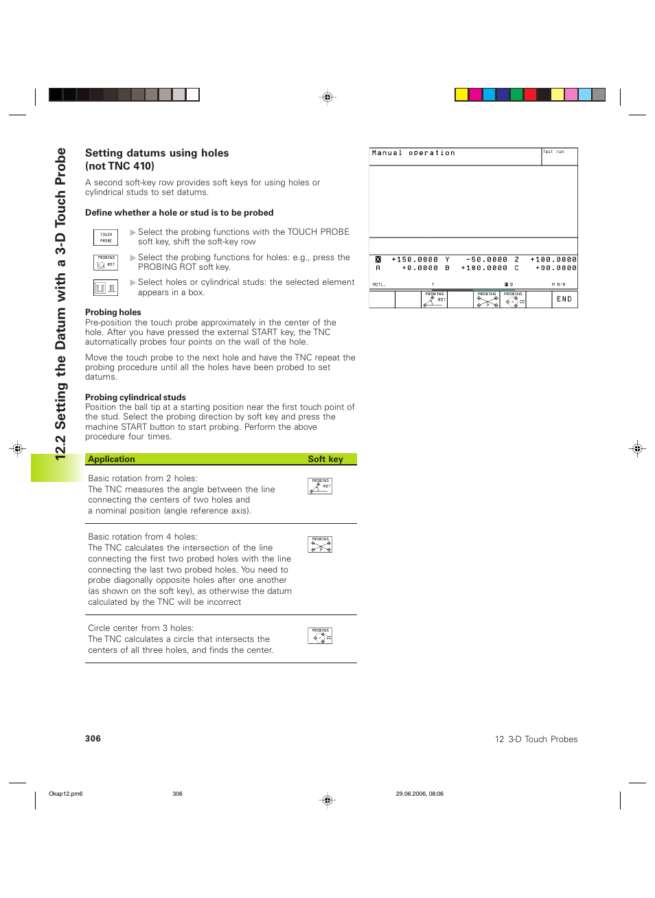 2 set ting the d at um with a 3-d touc h pr obe | HEIDENHAIN TNC 426B (280 472) ISO programming User Manual | Page 321 / 389
