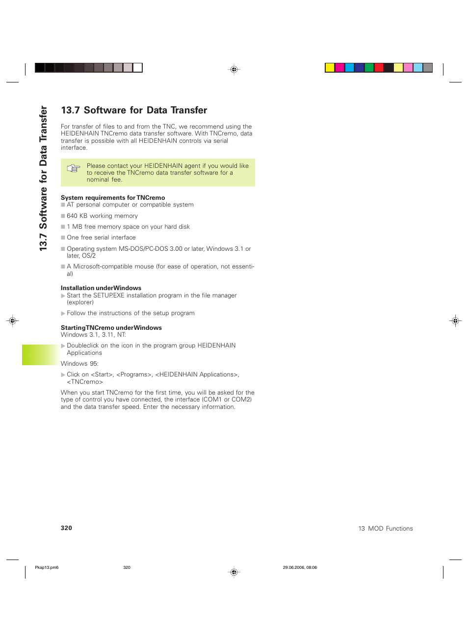 7 software for data transfer, 7 sof tw ar e f or d ata t ransf er | HEIDENHAIN TNC 426B (280 472) ISO programming User Manual | Page 335 / 389