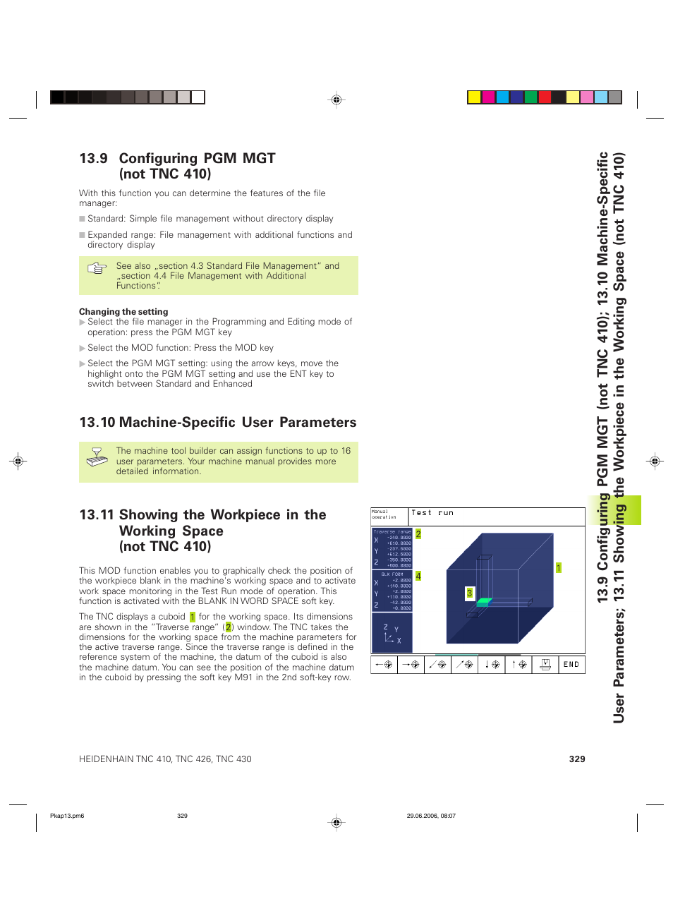 9 configuring pgm mgt (not tnc 410), 10 machine-specific user parameters | HEIDENHAIN TNC 426B (280 472) ISO programming User Manual | Page 344 / 389