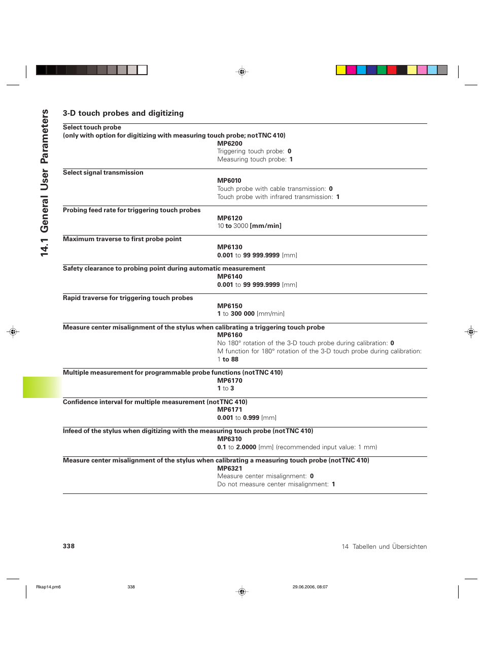 1 gener al user p ar a met ers | HEIDENHAIN TNC 426B (280 472) ISO programming User Manual | Page 353 / 389