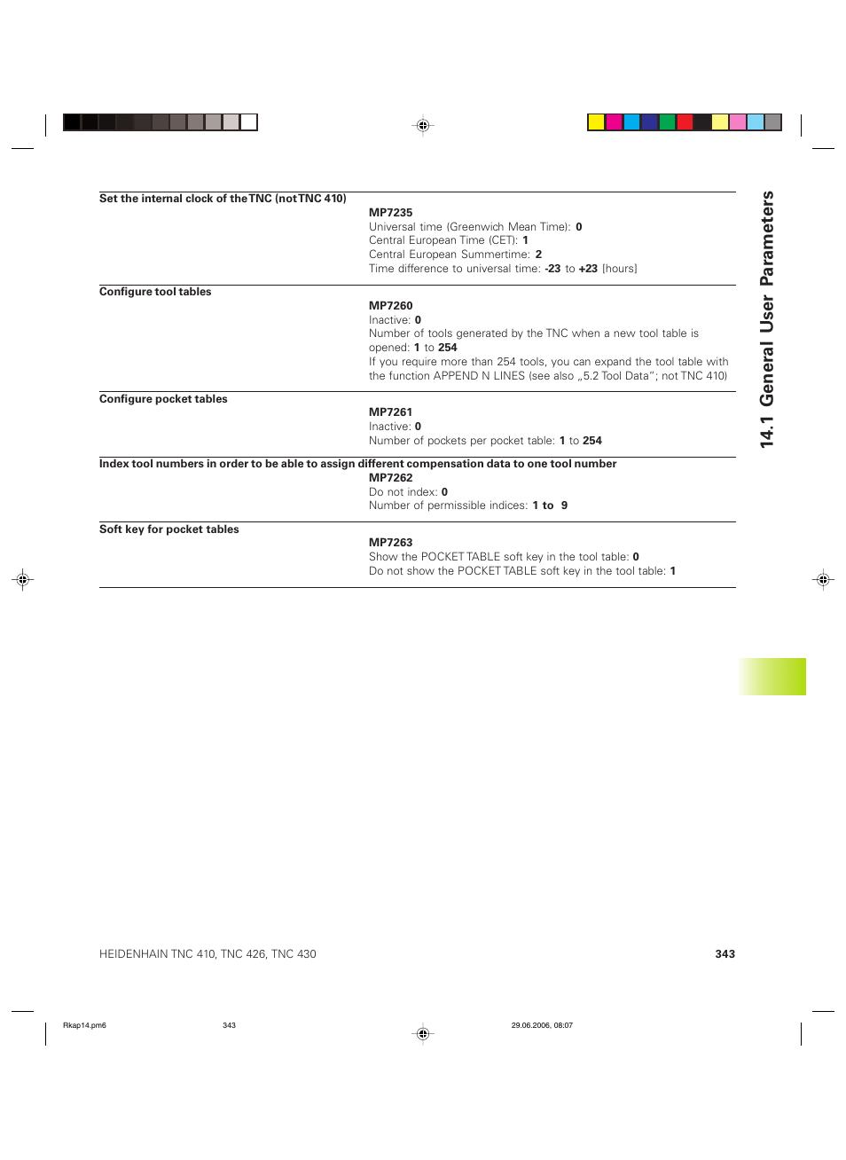 1 gener al user p ar amet ers | HEIDENHAIN TNC 426B (280 472) ISO programming User Manual | Page 358 / 389