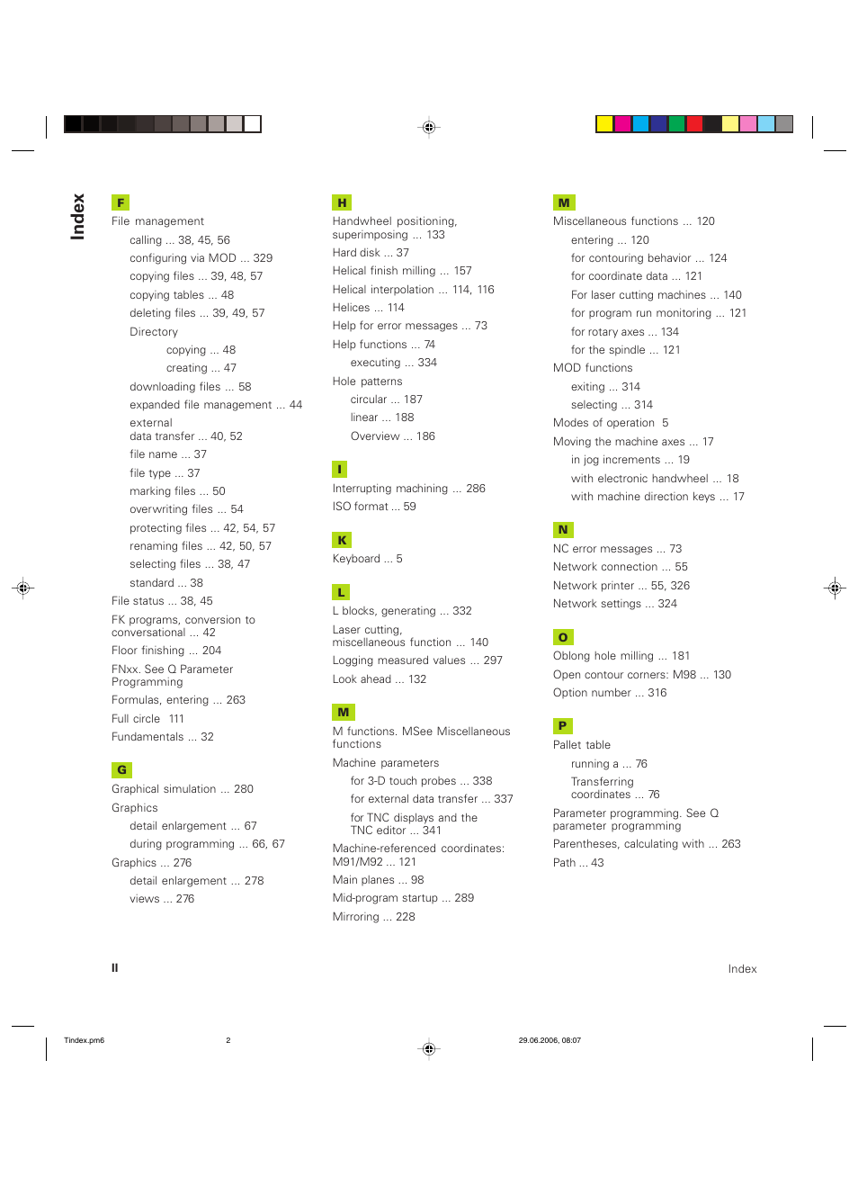 Index | HEIDENHAIN TNC 426B (280 472) ISO programming User Manual | Page 381 / 389