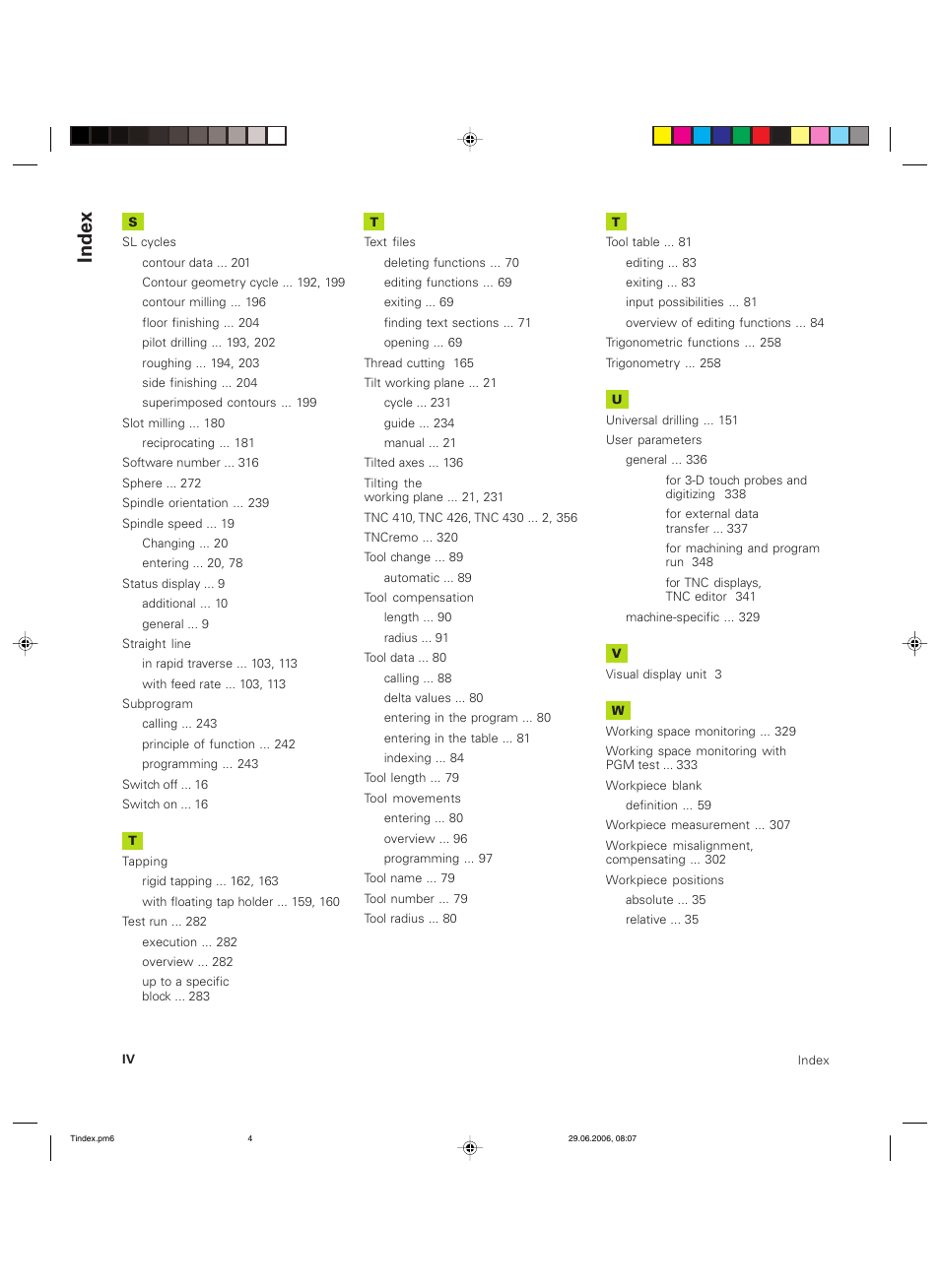 Index | HEIDENHAIN TNC 426B (280 472) ISO programming User Manual | Page 383 / 389