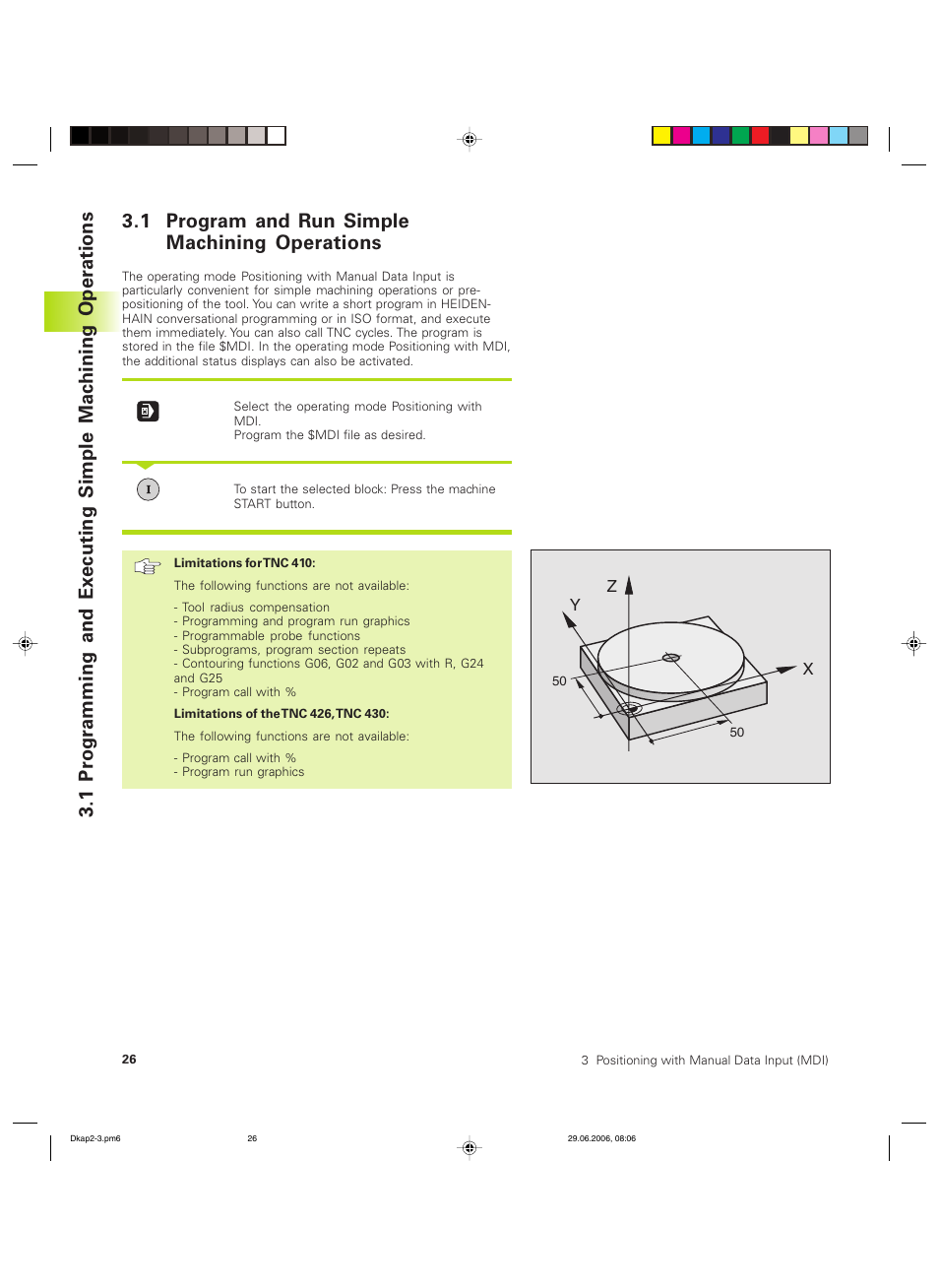 1 program and run simple machining operations | HEIDENHAIN TNC 426B (280 472) ISO programming User Manual | Page 42 / 389