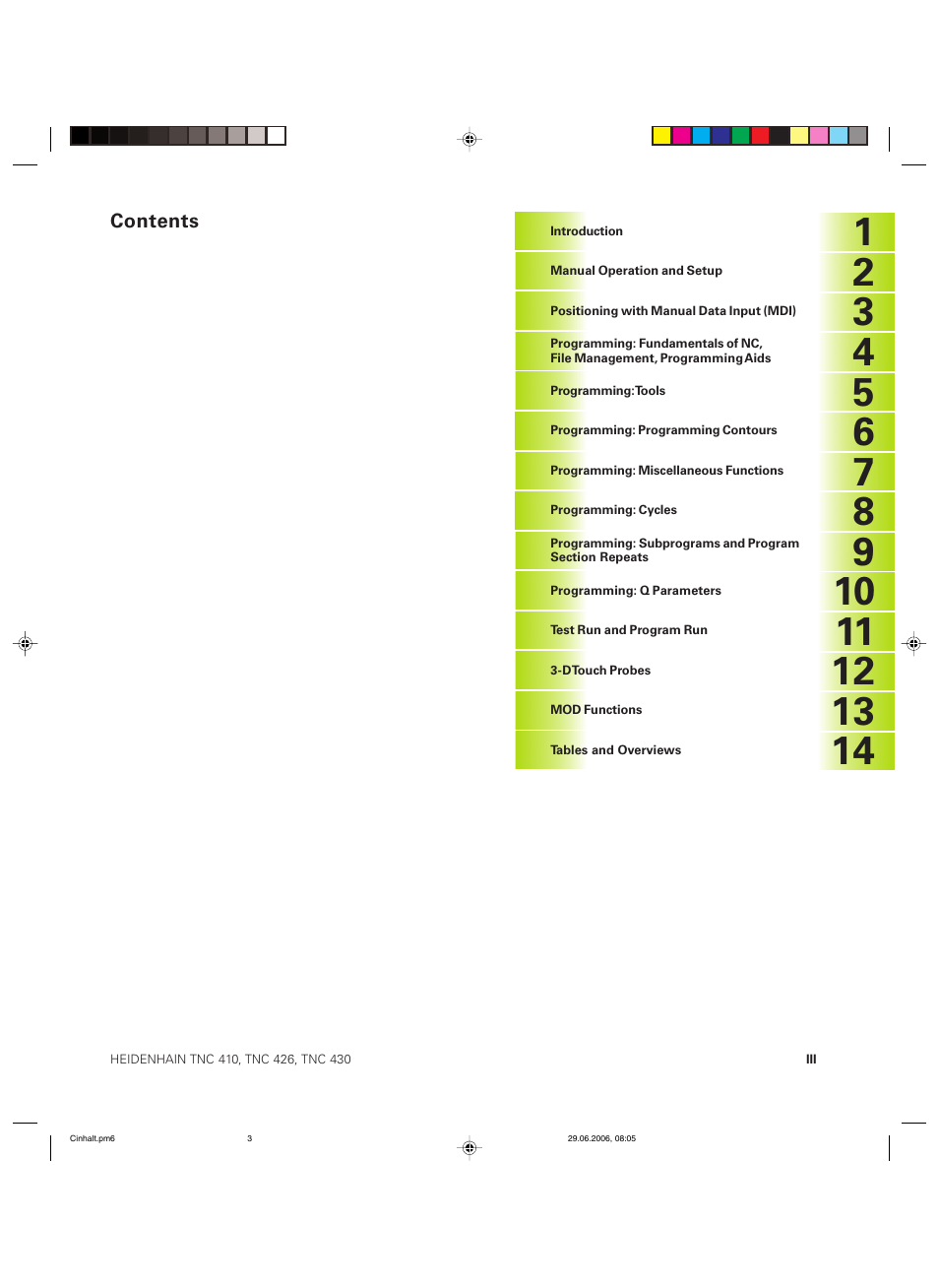 HEIDENHAIN TNC 426B (280 472) ISO programming User Manual | Page 7 / 389