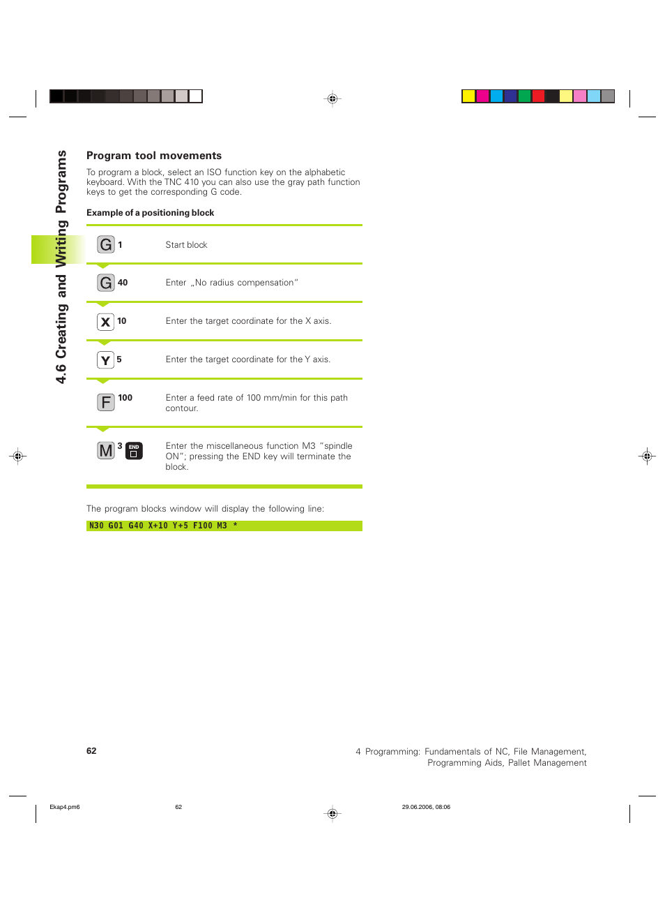 6 cr eating and w riting pr ogr ams | HEIDENHAIN TNC 426B (280 472) ISO programming User Manual | Page 78 / 389