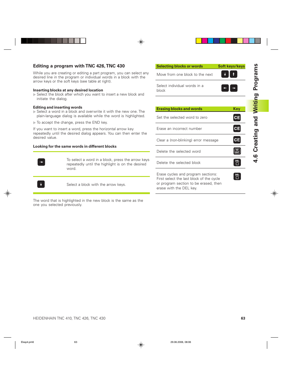 6 cr eating and w riting pr ogr ams | HEIDENHAIN TNC 426B (280 472) ISO programming User Manual | Page 79 / 389