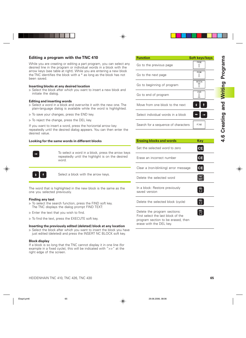 6 cr eating and w riting pr ogr ams | HEIDENHAIN TNC 426B (280 472) ISO programming User Manual | Page 81 / 389