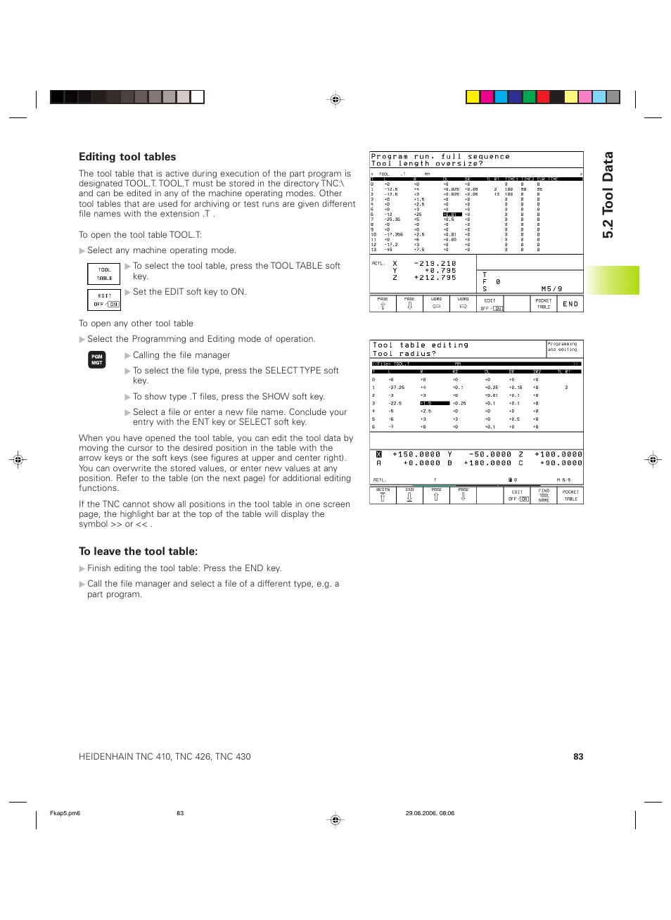 2 t ool d ata | HEIDENHAIN TNC 426B (280 472) ISO programming User Manual | Page 99 / 389