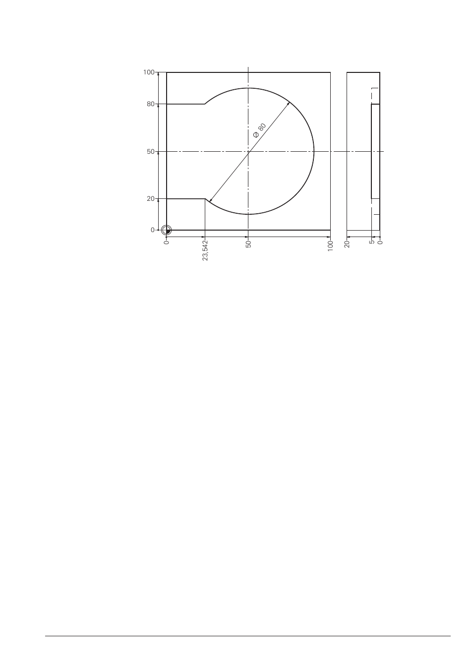 Solution, Circular arc with cc, c, Complete program | HEIDENHAIN TNC 426B (280 472) Training ISO programming User Manual | Page 13 / 59