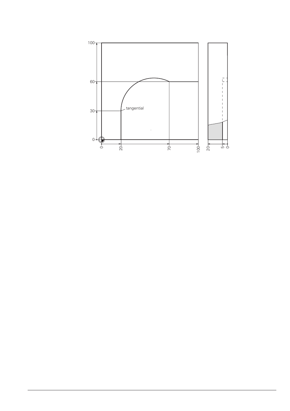 Solution, Tangential contour connection (cartesian), Complete program | HEIDENHAIN TNC 426B (280 472) Training ISO programming User Manual | Page 15 / 59