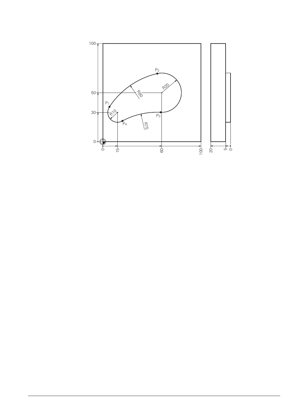 Solution, Circular arcs, Complete program | HEIDENHAIN TNC 426B (280 472) Training ISO programming User Manual | Page 19 / 59