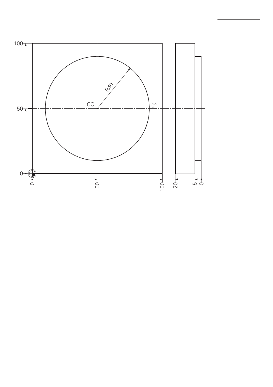 Circle (polar) cp | HEIDENHAIN TNC 426B (280 472) Training ISO programming User Manual | Page 22 / 59