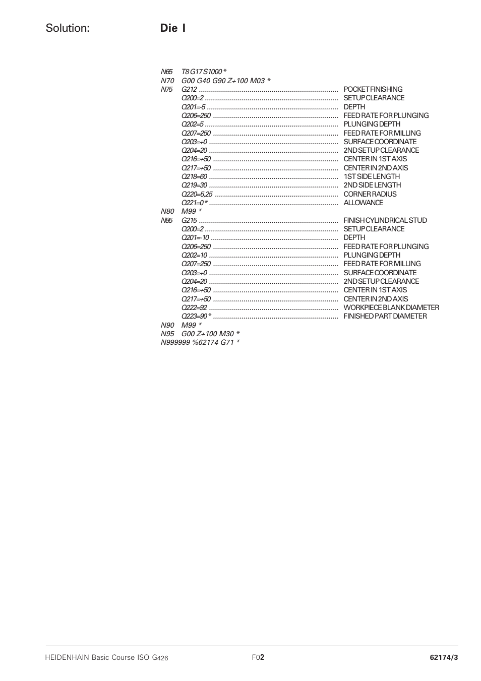 Solution, Die i | HEIDENHAIN TNC 426B (280 472) Training ISO programming User Manual | Page 32 / 59