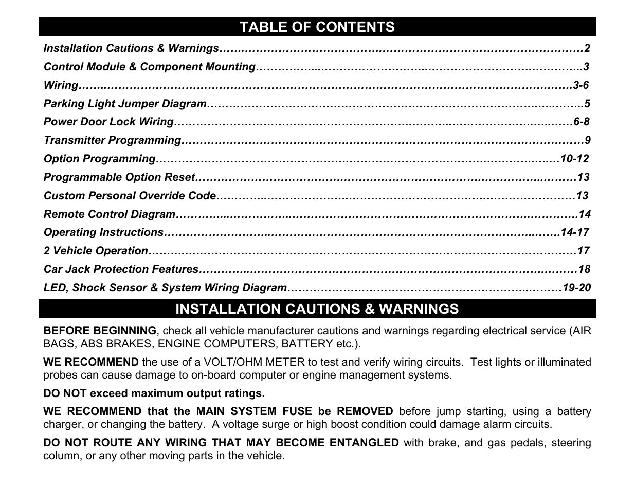 Crimestopper Security Products CS-2002DC SERIES III User Manual | Page 2 / 21