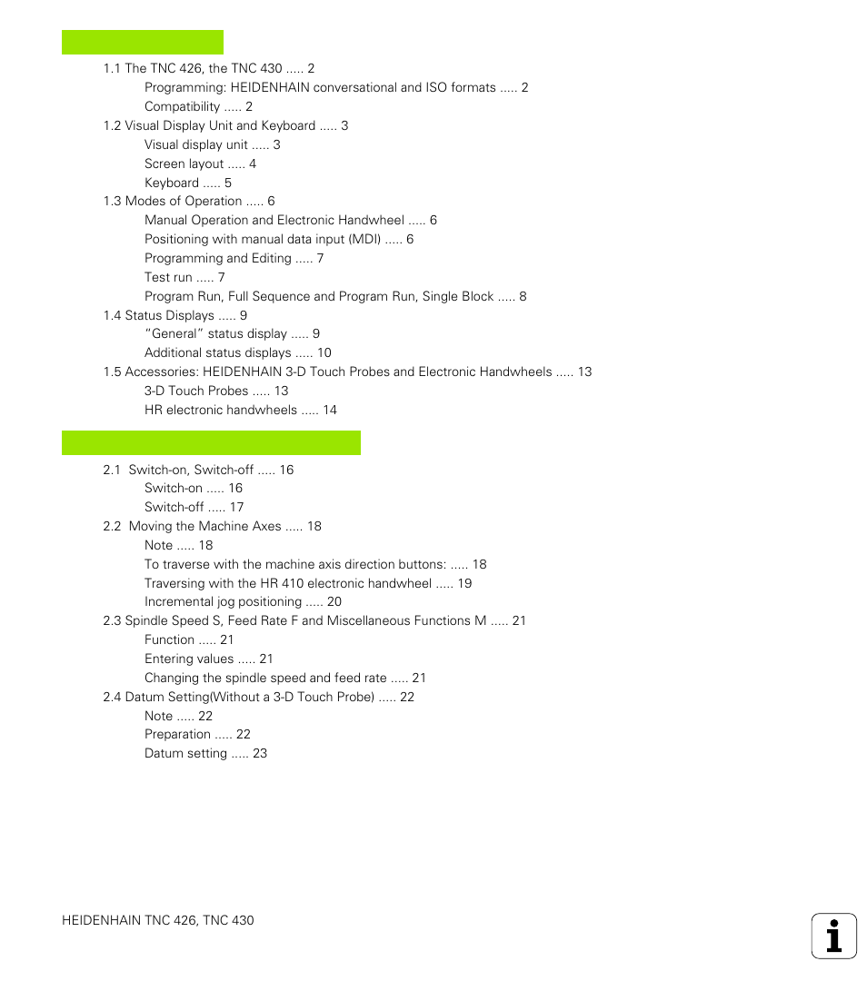 HEIDENHAIN TNC 426 (280 476) User Manual | Page 11 / 504