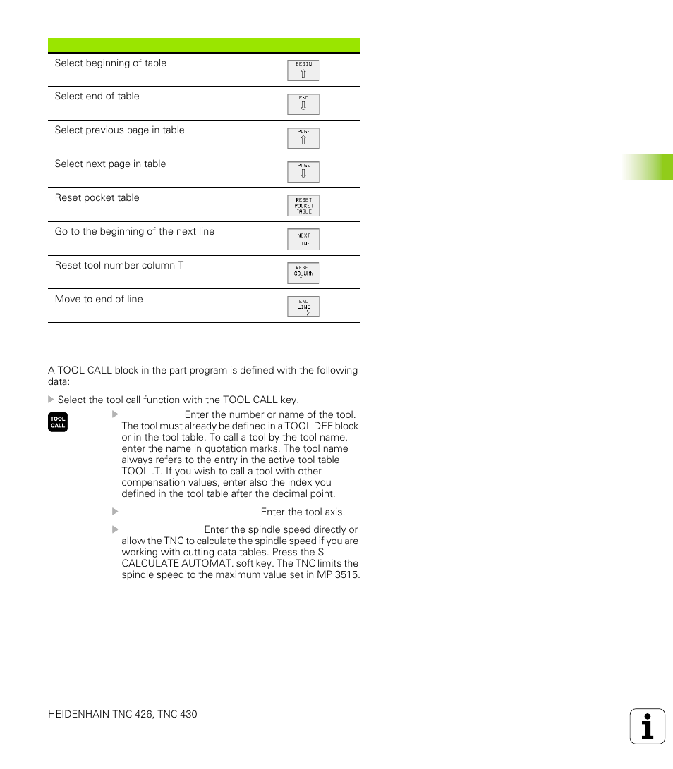 Calling tool data, 2 t ool d a ta | HEIDENHAIN TNC 426 (280 476) User Manual | Page 134 / 504