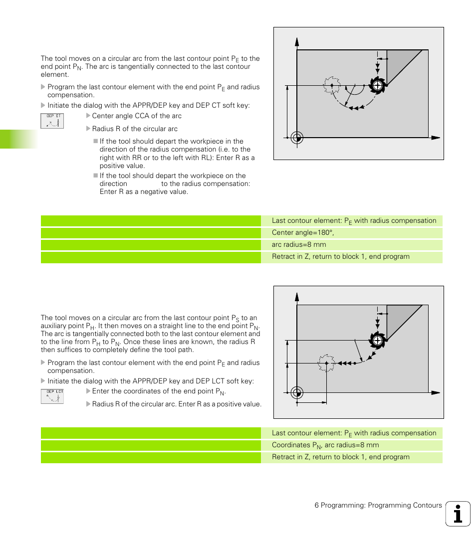 3 cont our appr oac h and depar tur e | HEIDENHAIN TNC 426 (280 476) User Manual | Page 165 / 504