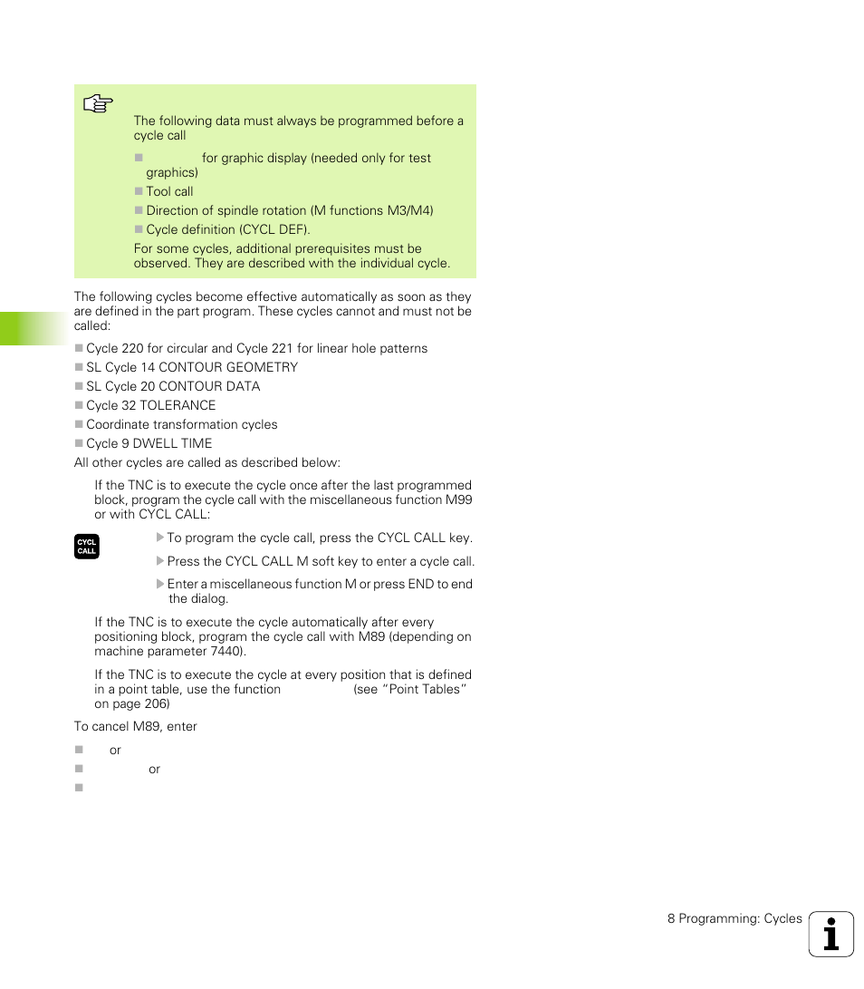 Calling a cycle, 1 w or k ing with cy cles | HEIDENHAIN TNC 426 (280 476) User Manual | Page 231 / 504