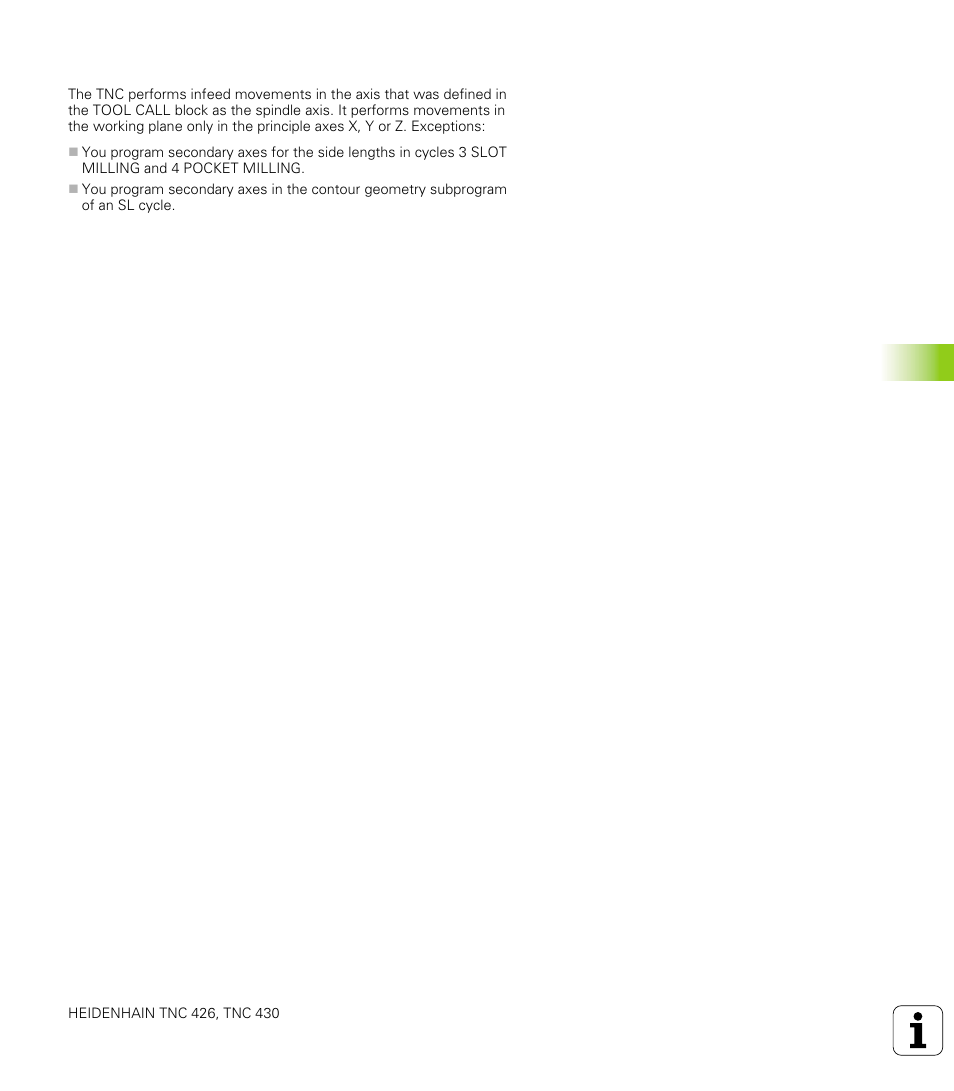 Working with the secondary axes u/v/w, 1 w or k ing with cy cles | HEIDENHAIN TNC 426 (280 476) User Manual | Page 232 / 504