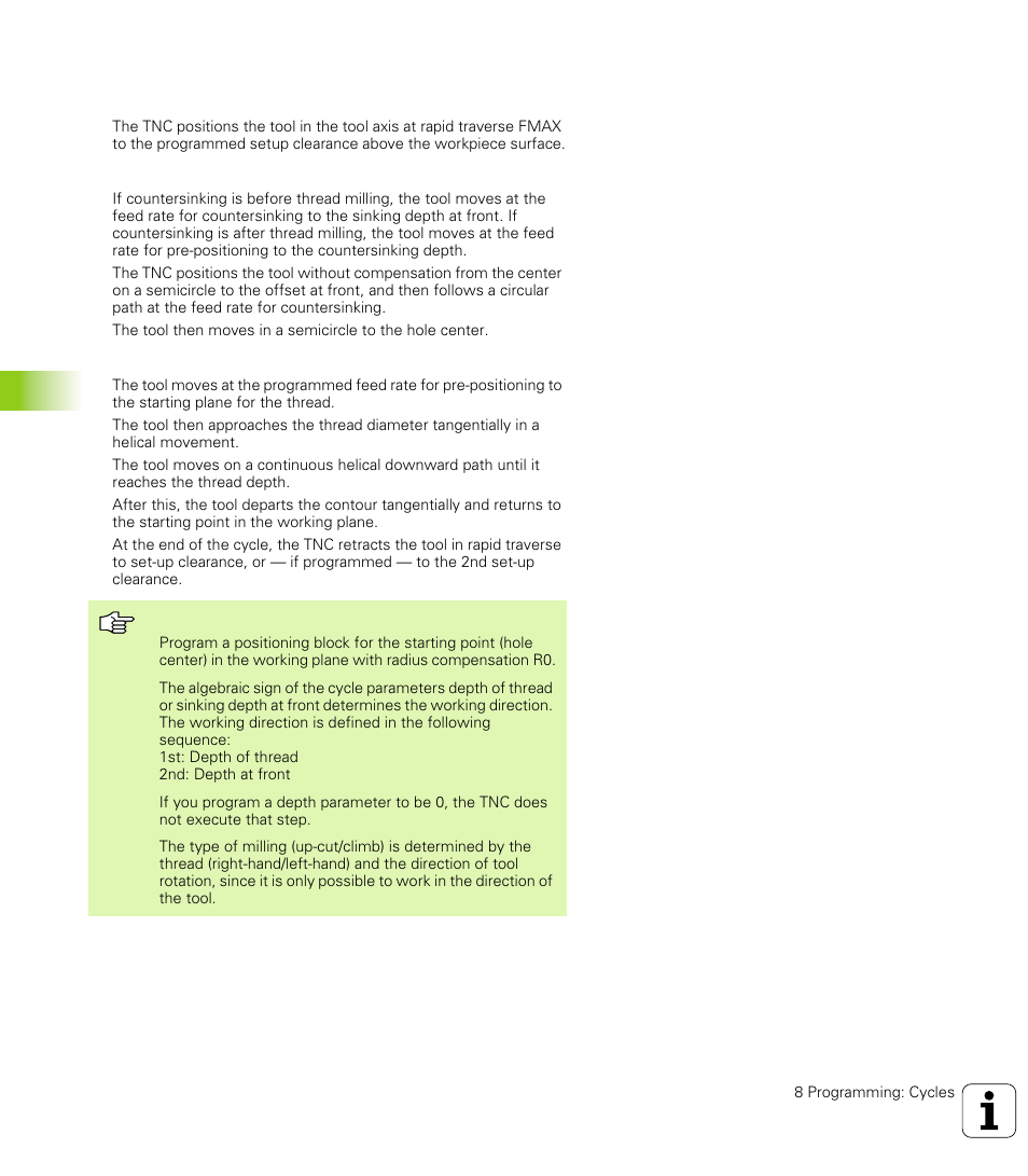 Helical thread drilling/milling (cycle 265) | HEIDENHAIN TNC 426 (280 476) User Manual | Page 273 / 504