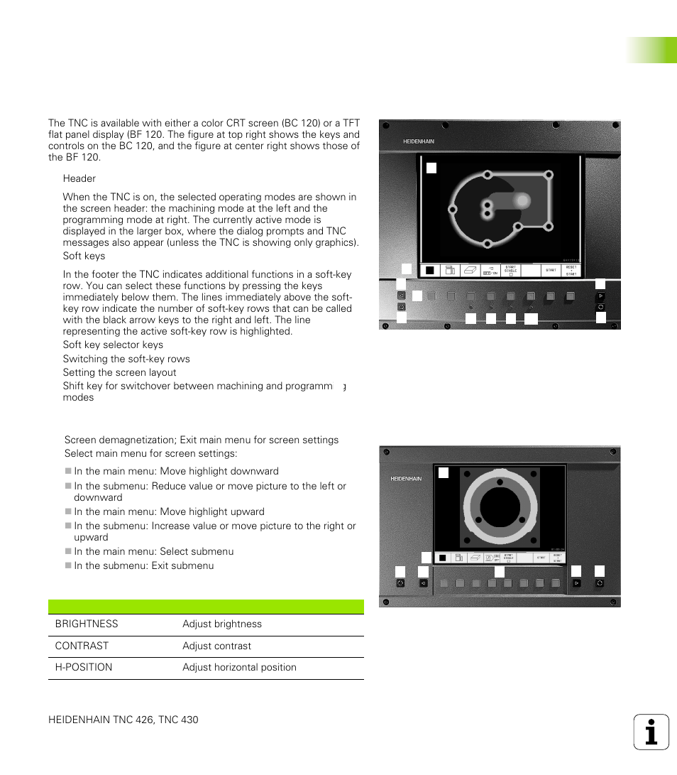 2 visual display unit and keyboard, Visual display unit | HEIDENHAIN TNC 426 (280 476) User Manual | Page 29 / 504