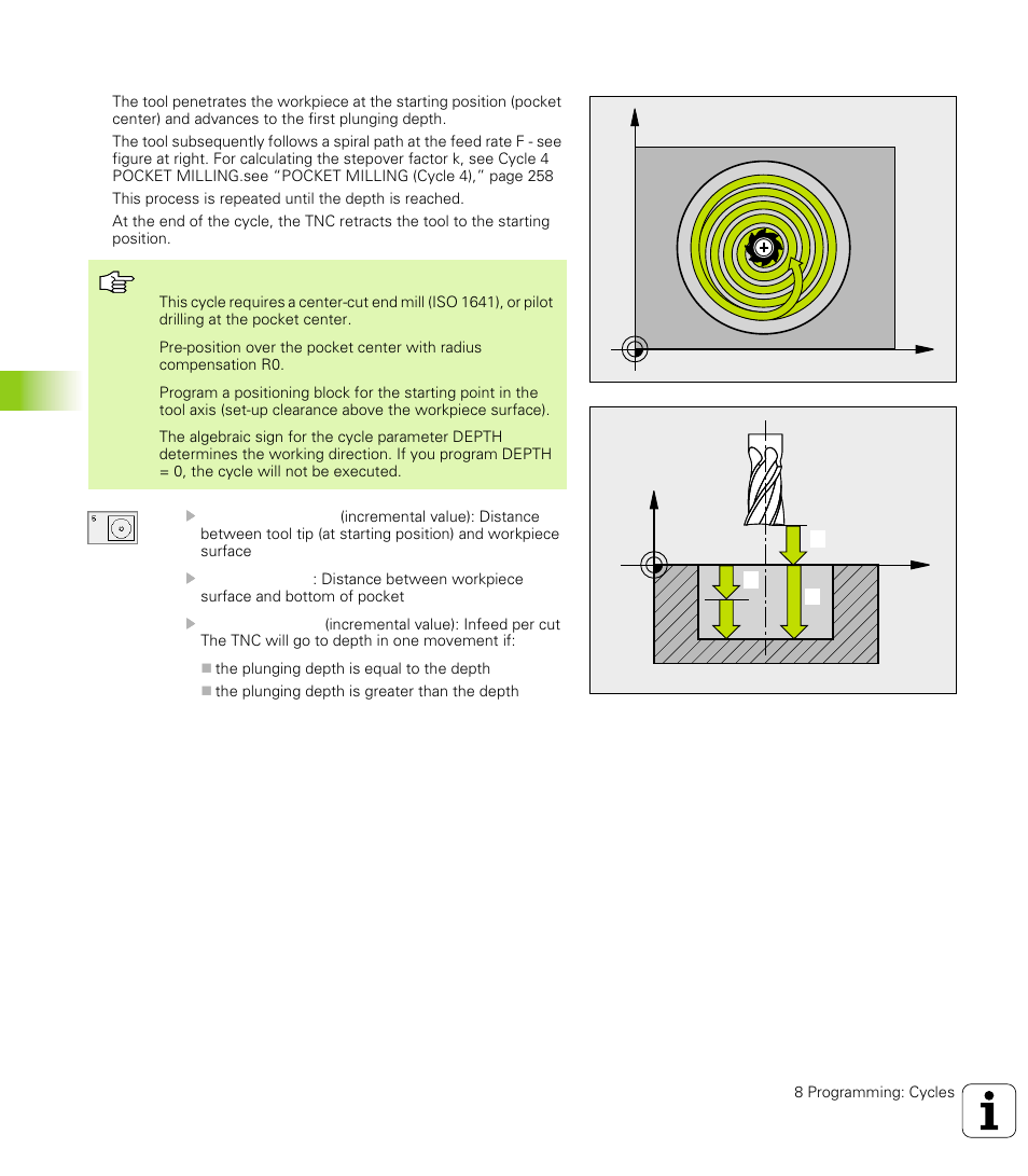 Circular pocket milling (cycle 5) | HEIDENHAIN TNC 426 (280 476) User Manual | Page 291 / 504