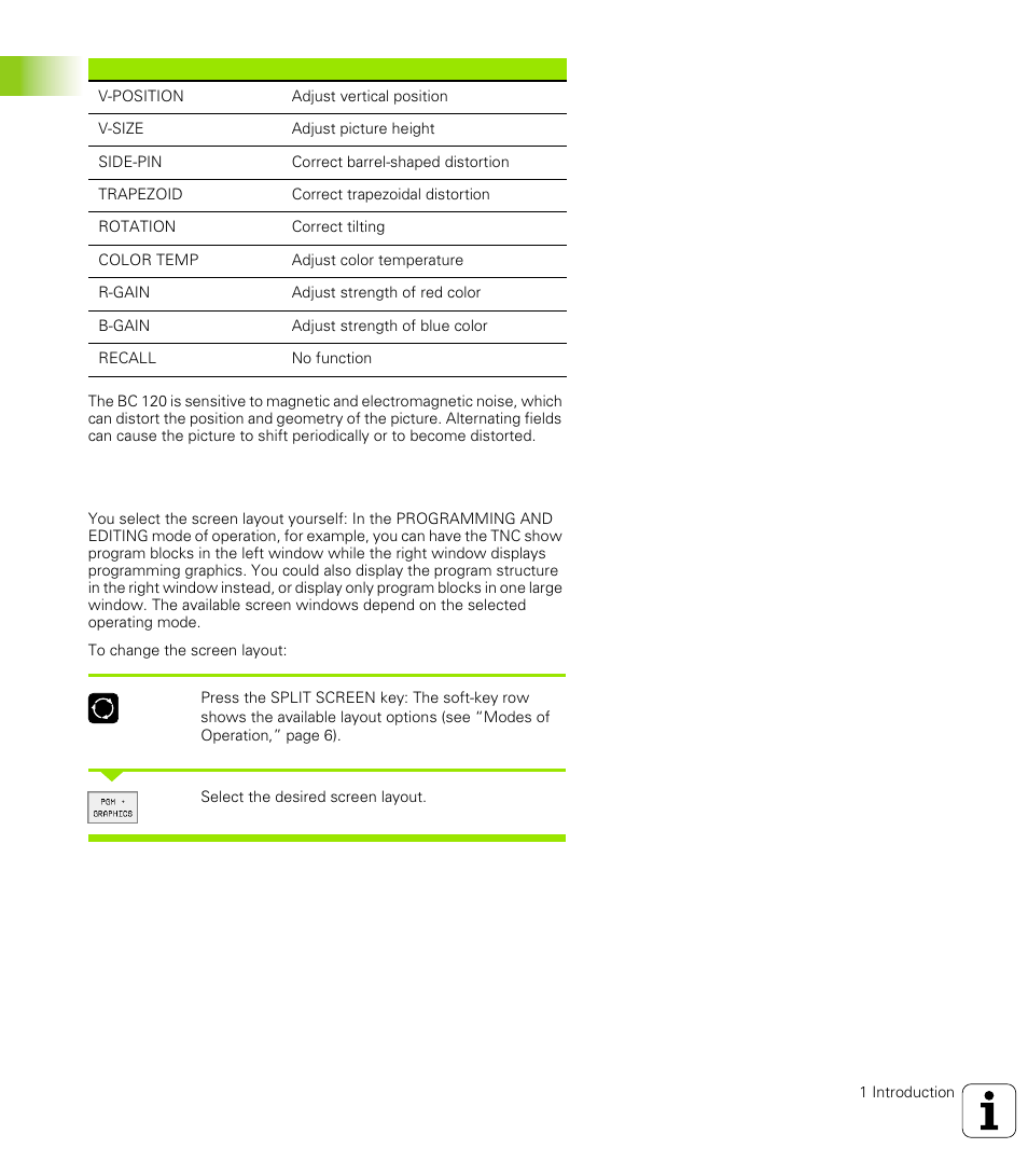 Screen layout, 2 v isual displa y unit and k e yboar d | HEIDENHAIN TNC 426 (280 476) User Manual | Page 30 / 504