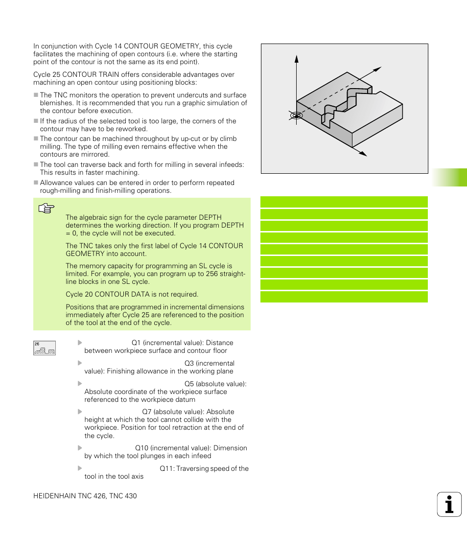 Contour train (cycle 25), 25 contour train, 6 sl c y cles | HEIDENHAIN TNC 426 (280 476) User Manual | Page 322 / 504