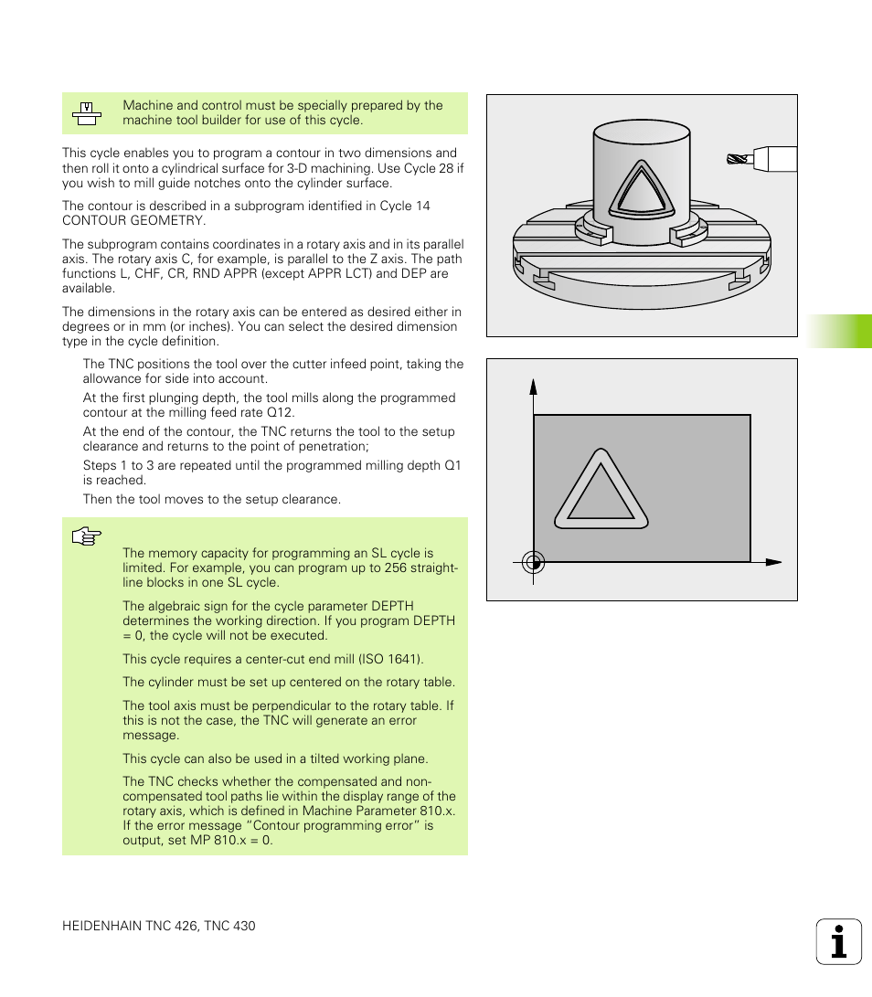 Cylinder surface (cycle 27), 27 cylinder surface, 6 sl c y cles | HEIDENHAIN TNC 426 (280 476) User Manual | Page 324 / 504