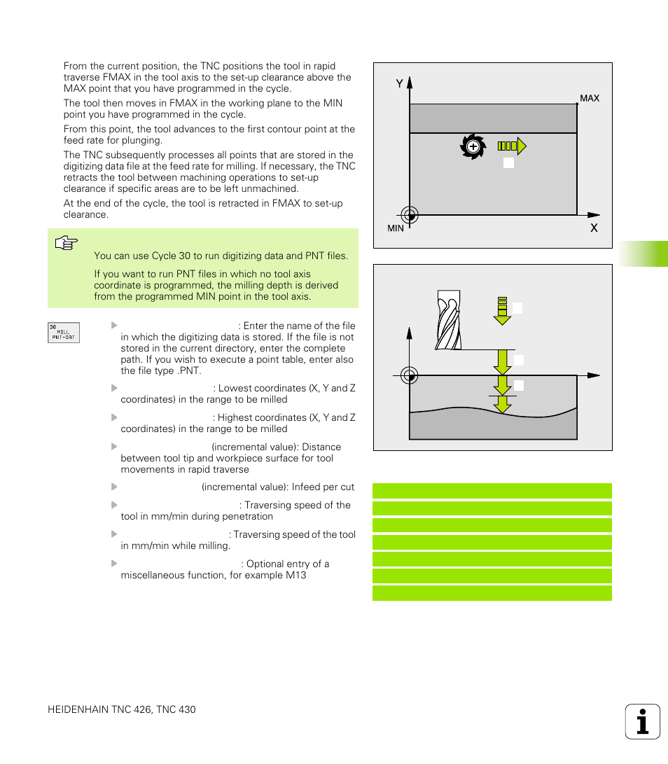 Run digitized data (cycle 30) | HEIDENHAIN TNC 426 (280 476) User Manual | Page 338 / 504