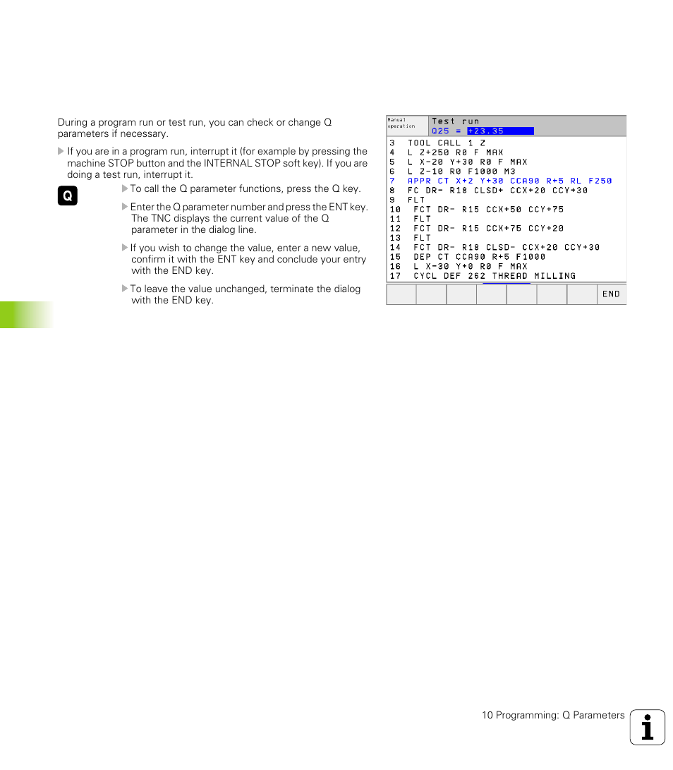 7 checking and changing q parameters, Procedure | HEIDENHAIN TNC 426 (280 476) User Manual | Page 393 / 504