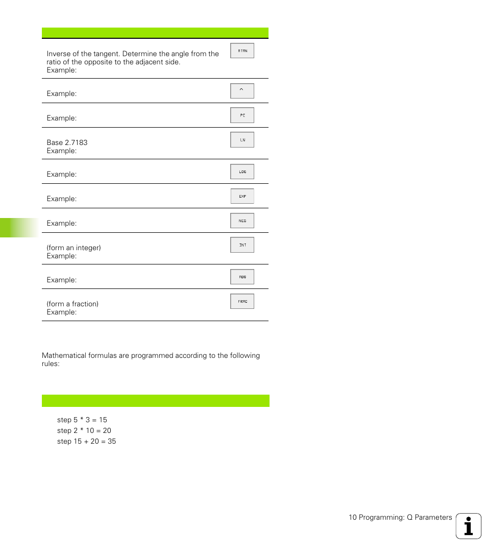 Rules for formulas, 10 .9 ent er ing f o rm ulas dir e ctly | HEIDENHAIN TNC 426 (280 476) User Manual | Page 411 / 504