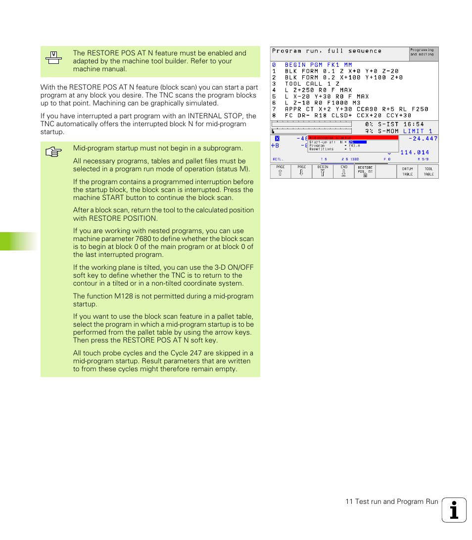 Mid-program startup (block scan), 4 pr ogr am r un | HEIDENHAIN TNC 426 (280 476) User Manual | Page 439 / 504