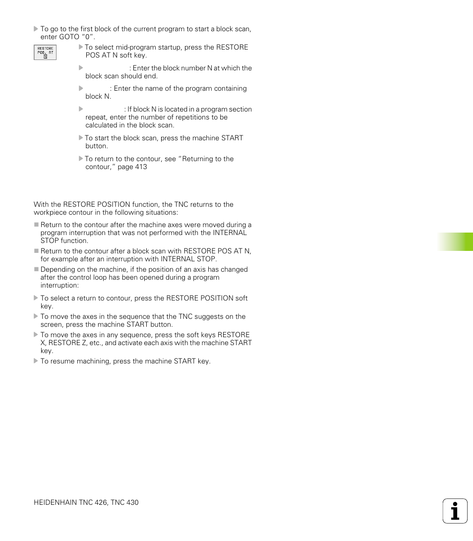 Returning to the contour, 4 pr ogr am r un | HEIDENHAIN TNC 426 (280 476) User Manual | Page 440 / 504