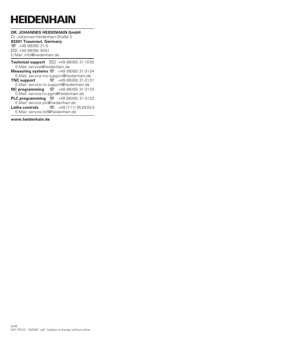 HEIDENHAIN TNC 426 (280 476) User Manual | Page 504 / 504