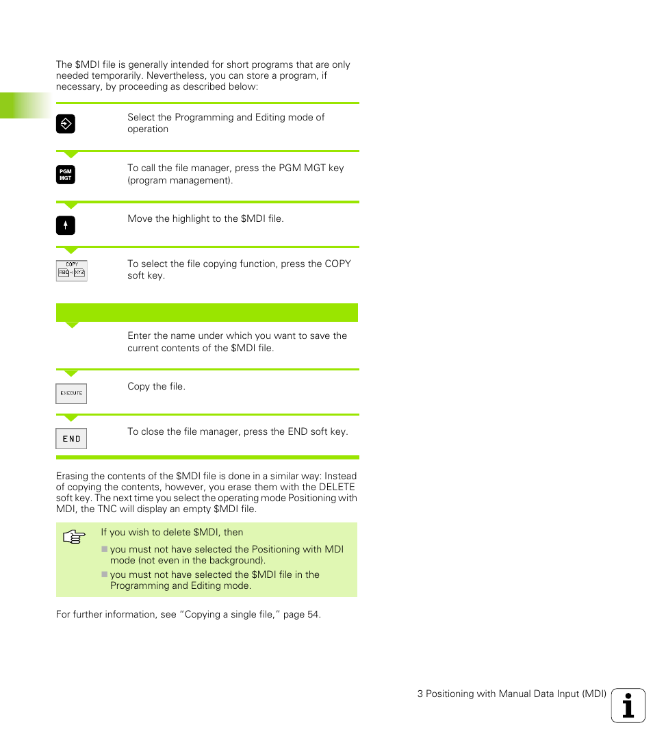 Protecting and erasing programs in $mdi | HEIDENHAIN TNC 426 (280 476) User Manual | Page 59 / 504