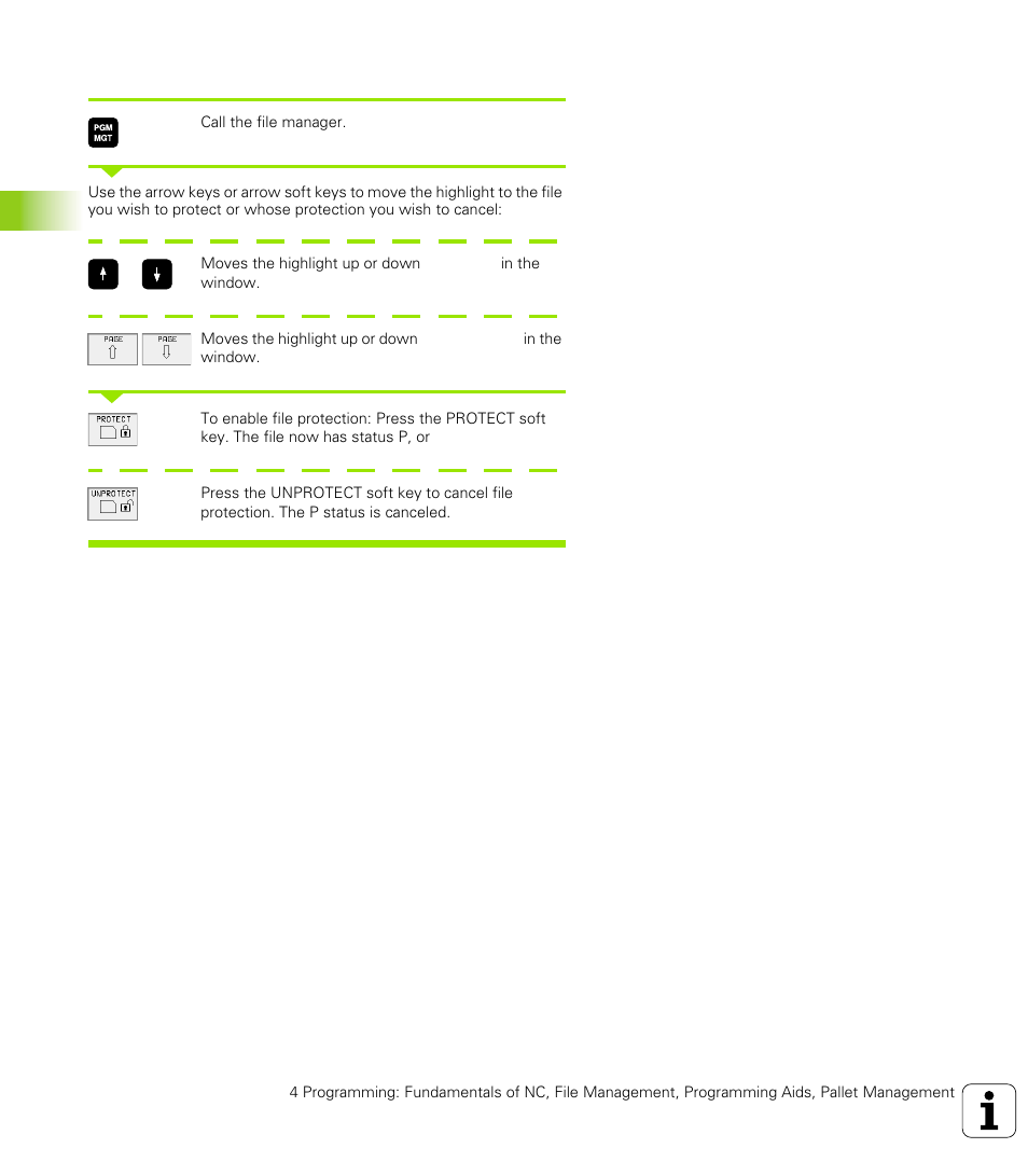 Protect file / cancel file protection, 3 standar d file manag e ment | HEIDENHAIN TNC 426 (280 476) User Manual | Page 75 / 504